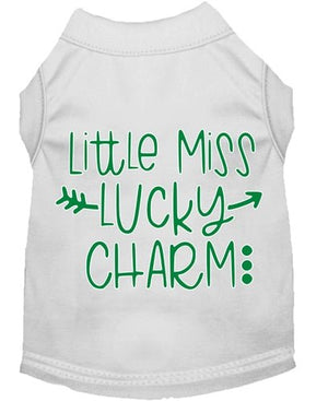 Little Miss Lucky Charm Screen Print Dog Shirt in Many Colors - Posh Puppy Boutique