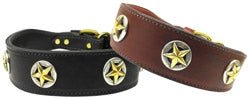 Lone Star Dog Leather Collars - Two Colors - Posh Puppy Boutique