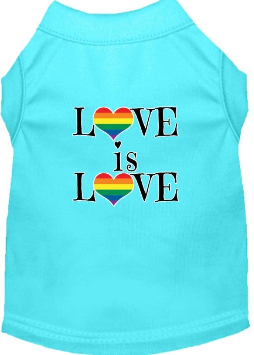 Love is Love Screen Print Dog Shirt in Many Colors