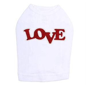 Love - Red Glitter Rhinestones Tank - Many Colors - Posh Puppy Boutique