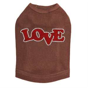 Love - Red Glitter Rhinestones Tank - Many Colors - Posh Puppy Boutique