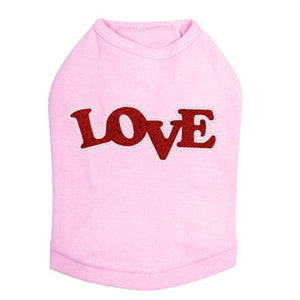 Love - Red Glitter Rhinestones Tank - Many Colors - Posh Puppy Boutique