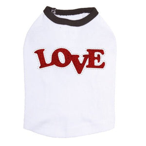 Love - Red Glitter Rhinestones Tank - Many Colors - Posh Puppy Boutique