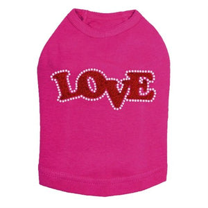 Love - Red Glitter Rhinestones Tank - Many Colors - Posh Puppy Boutique