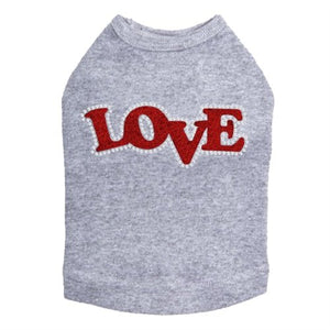 Love - Red Glitter Rhinestones Tank - Many Colors - Posh Puppy Boutique