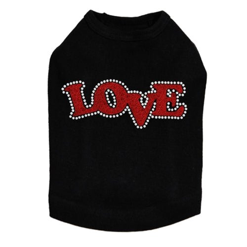 Love - Red Glitter Rhinestones Tank- Many Colors