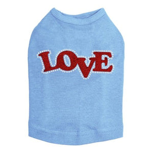 Love - Red Glitter Rhinestones Tank - Many Colors - Posh Puppy Boutique