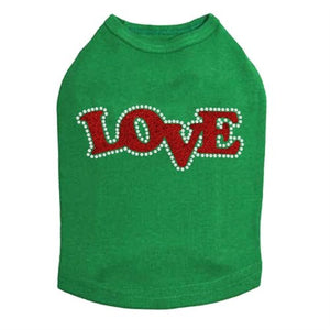 Love - Red Glitter Rhinestones Tank - Many Colors - Posh Puppy Boutique