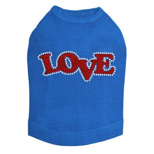 Love - Red Glitter Rhinestones Tank - Many Colors - Posh Puppy Boutique