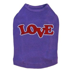 Love - Red Glitter Rhinestones Tank - Many Colors - Posh Puppy Boutique