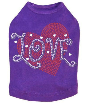 Love Red Heart Rhinestone Dog Tank - Many Colors - Posh Puppy Boutique