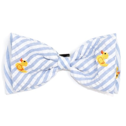 Lt. Blue Stripe Rubber Duck Bow Tie