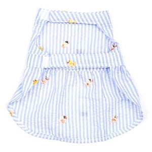 Lt. Blue Stripe Rubber Duck Dress - Posh Puppy Boutique