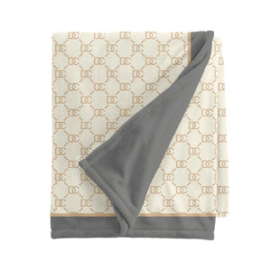 Luxe Monogram Waterproof Dog Blanket - Steel Gray - Posh Puppy Boutique