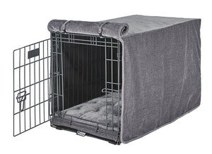 Luxury Crate Cover Pumice Microvelvet - Posh Puppy Boutique