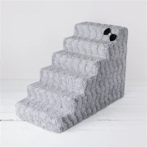 Luxury Pet Stair in Dove Gray - 4 or 6 Step - Posh Puppy Boutique