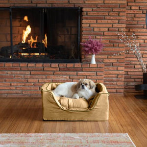 Luxury Square Dog Bed With Microsuede in Many Colors - Posh Puppy Boutique