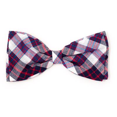 Madras Plaid Navy/Red/White Bow Tie