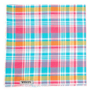 Madras Plaid Turquoise/Pink/Multi Bandana - Posh Puppy Boutique