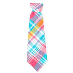 Madras Plaid Turquoise/Pink/Multi Neck Tie - Posh Puppy Boutique