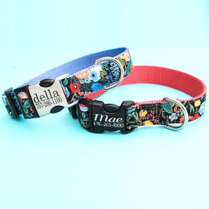 Mae Floral Voile Dog Collar With Matching Leashes - Posh Puppy Boutique