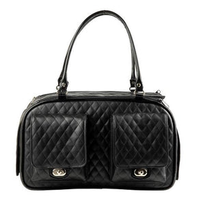 Marlee 2 Black Quilted Carrier - Posh Puppy Boutique