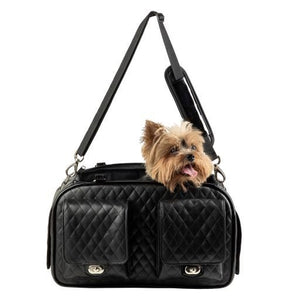 Marlee 2 Black Quilted Carrier - Posh Puppy Boutique