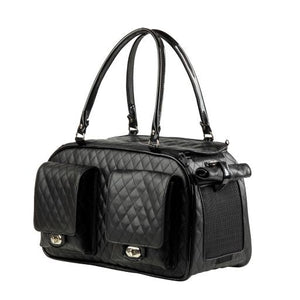 Marlee 2 Black Quilted Carrier - Posh Puppy Boutique