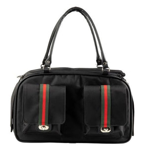 Marlee 2 Black with Stripe Carrier - Posh Puppy Boutique