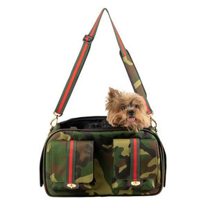 Marlee 2 Camo with Stripe Carrier - Posh Puppy Boutique