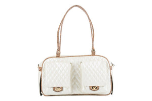 Marlee - Ivory Quilted With Snake - Posh Puppy Boutique
