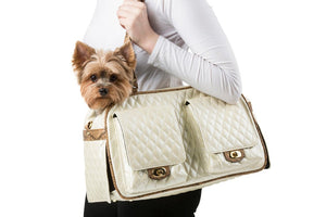 Marlee - Ivory Quilted With Snake - Posh Puppy Boutique