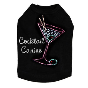 Martini Fuchsia with Blue Rhinestones Tank - Many Colors - Cocktail Canine - Posh Puppy Boutique