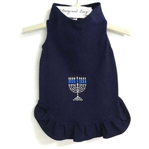 Menorah Dress - Navy - Posh Puppy Boutique