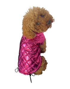 Mercedes Metallic Coat in Raspberry - Posh Puppy Boutique