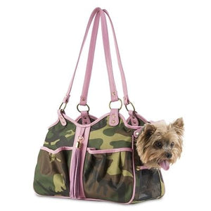 Metro - Camo w - Pink Leather Tassel & Trim - Posh Puppy Boutique