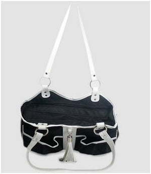 Metro Carrier - Black & White Tassel - Posh Puppy Boutique