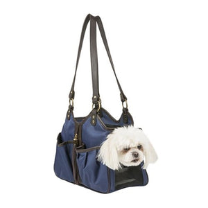 Metro Couture Navy With Brown Leather Trim & Tassel - Posh Puppy Boutique