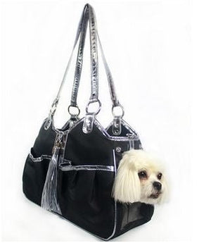 Metro Tassel Carrier - Black & Silver - Posh Puppy Boutique