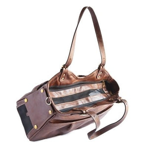 METRO Toffee Brown Carrier - Genuine Italian Leather - Posh Puppy Boutique