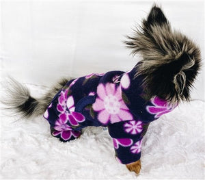 Midnight Garden Fleece Turtleneck Pajamas & Matching Blanket - Posh Puppy Boutique