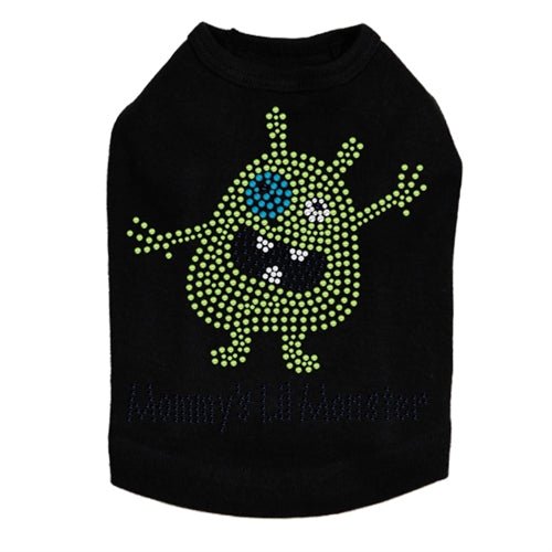 Mommy's Lil Monster Green Rhinestone Dog Tank- Many Colors