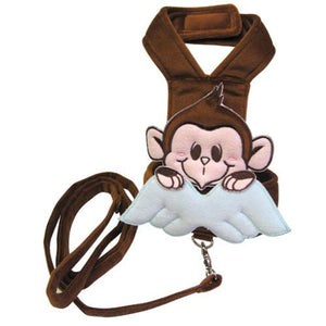 Monkey Angel Harness with Matching Leash - Posh Puppy Boutique