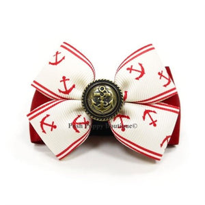 Nautical 1 Collar Slider Bow Tie - Posh Puppy Boutique