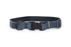 Navy Celtic Sport Quick - Release Leather Collar - Posh Puppy Boutique