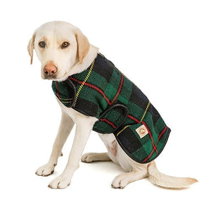 Navy Tartan Blanket Dog Coat - Posh Puppy Boutique