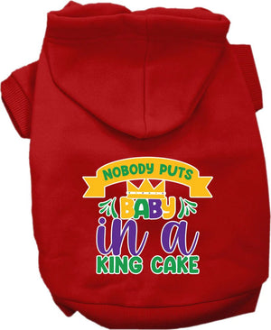 Nobody Puts Baby In A King Cake Screen Print Hoodie in Many Colors - Posh Puppy Boutique