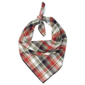 Olive Multi Plaid Bandana - Posh Puppy Boutique