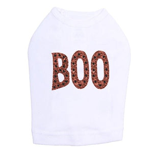 Orange Glitter Boo and Rhinestuds Tank Top - Many Colors - Posh Puppy Boutique