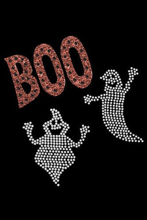 Orange Glitter Boo with Rhinestone Ghost Bandanas - Many Colors - Posh Puppy Boutique